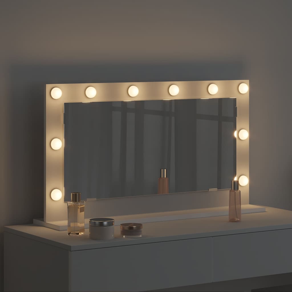 Vanity Mirror White 80 x 45 x 18 cm Engineered wood and glass